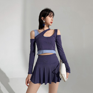 小胸INS泡溫泉泳裝 蘇拉娜公主三件套分體泳衣女保守顯瘦遮肚裙式