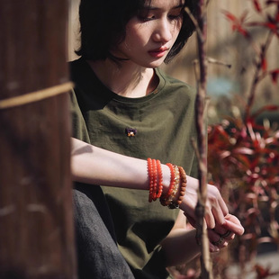 纯棉夏季短袖t恤女全棉百搭绣花柔软轻盈圆领春夏新款2025年