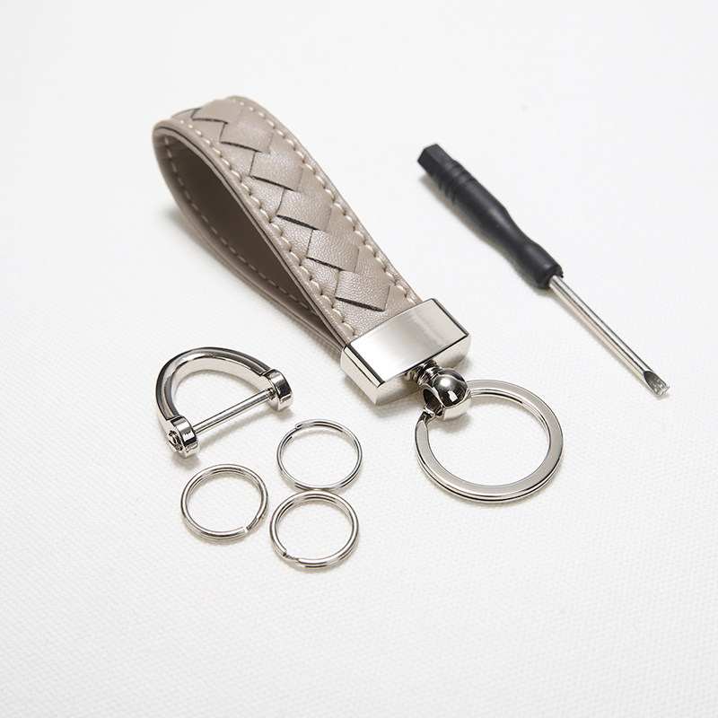 汽车编织钥匙扣男女士真皮车钥匙扣挂件羊皮高档钥匙链挂饰钥匙圈