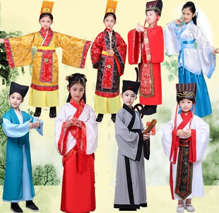儿童古装汉服滥竽充数服装秦汉皇帝楚课本话剧演出服饰表演舞台秀