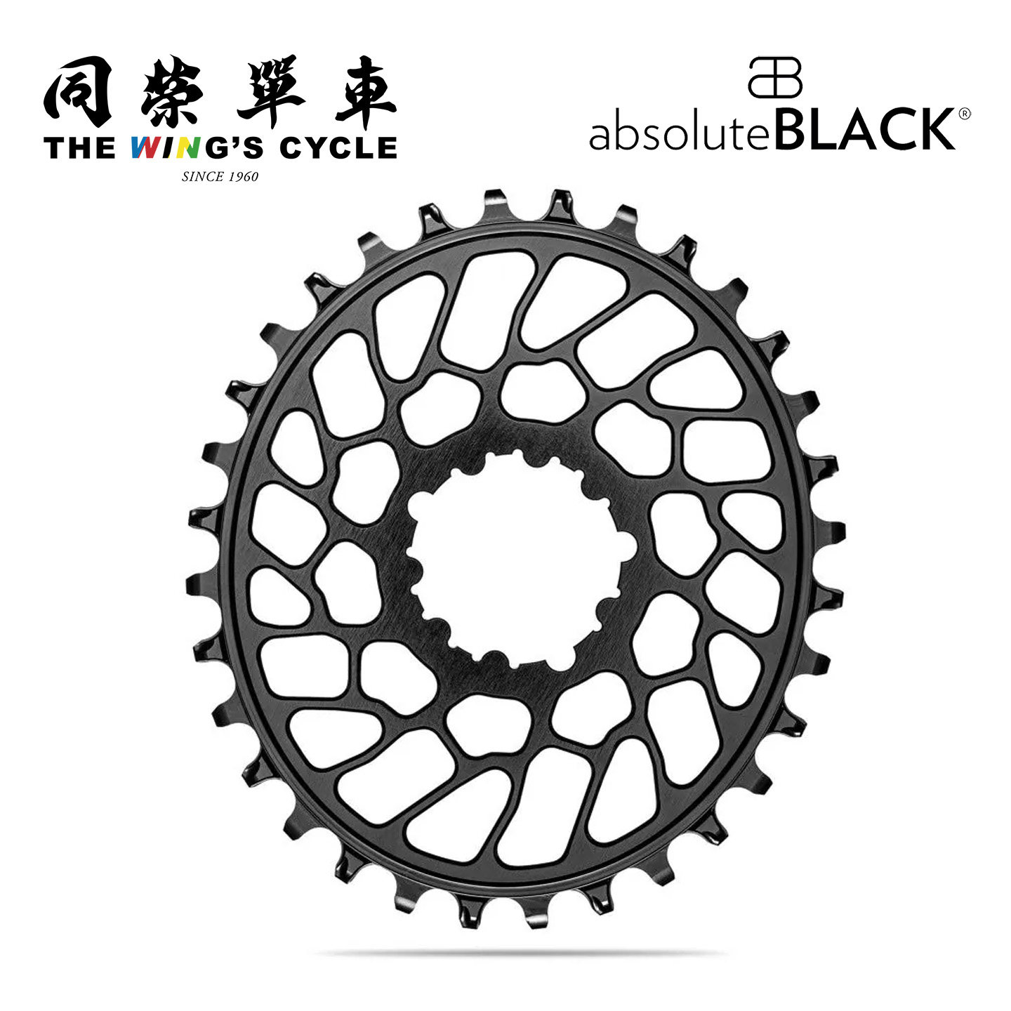 AbsoluteBlack山地车椭圆盘片SRAM速联Super Boost直装0偏移齿片