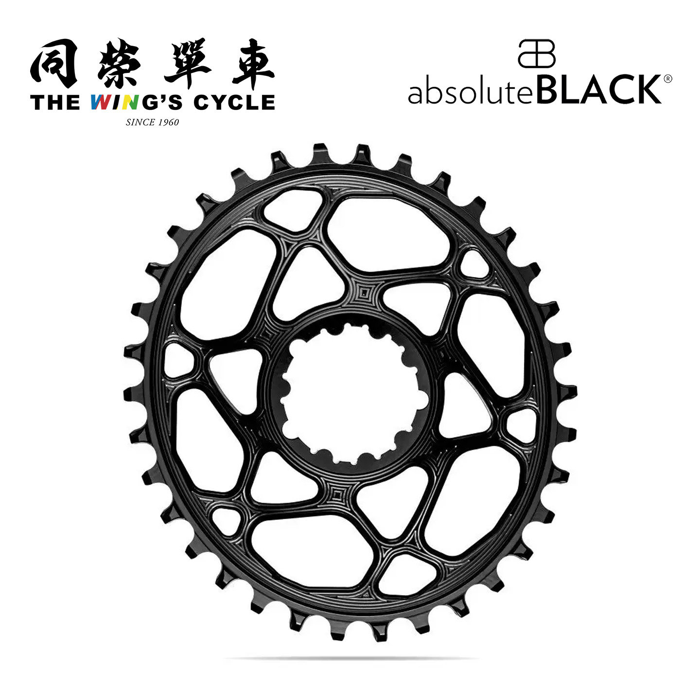AbsoluteBlack山地车椭圆盘片SRAM速联GXP直装6mm偏移12速齿片