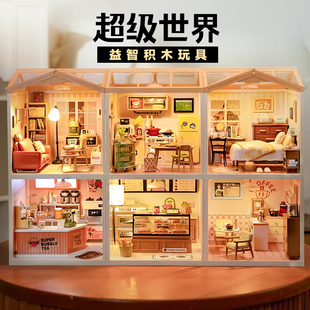 rolife若来超级世界diy手工小屋拼装小房子微缩场景模型积木玩具