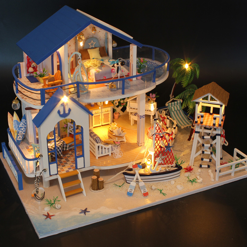 diy手工海景房大别墅模型礼物男