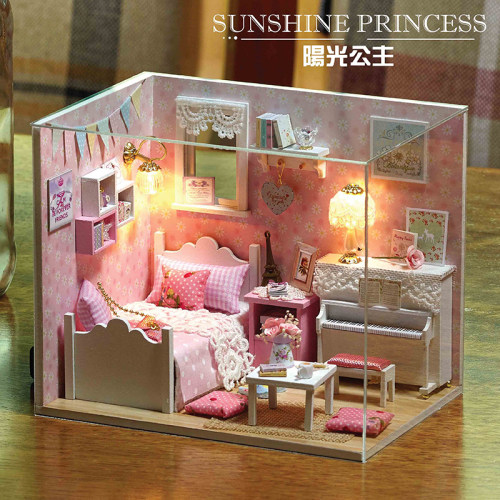 diy小屋卧室公主风手工拼装小房子模型玩具创意儿童节生日礼物女 - 封面