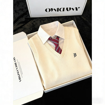 jk制服套装马甲女士针织衫学院风