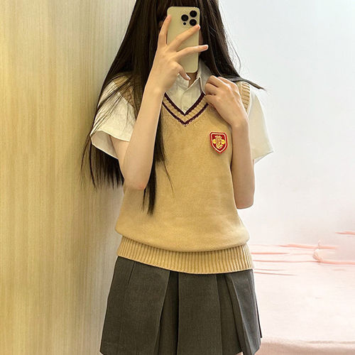 杏色马甲背心套装炮姐Cosplay御
