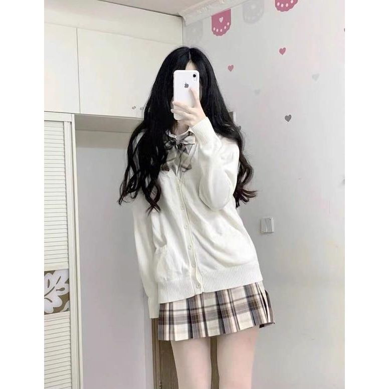 JK制服日系学院风外搭针织开衫薄图片