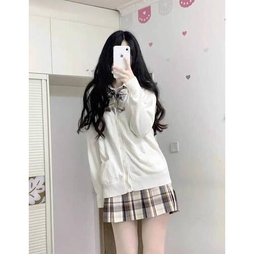 JK制服日系学院风外搭针织开衫薄