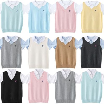 原创刺绣水原中jk日系针织衫假两