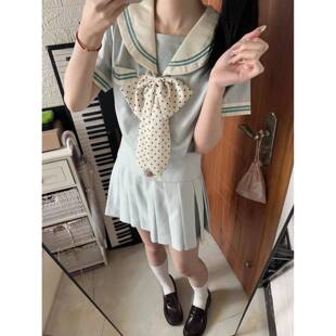 2026新款衬衫女青木梨夏季学院风水手服收腰jk制服校供百褶裙套装