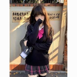 德兰西原创正版jk制服毛衣针织衫上衣女半身格裙子学院风日系秋季