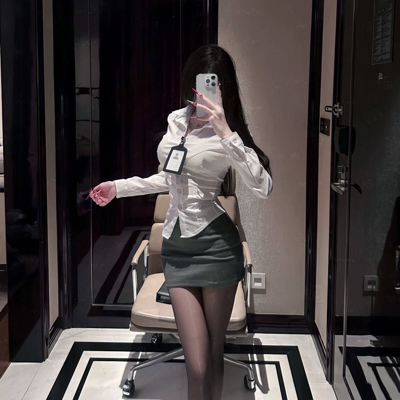 jk制服套装纯欲风性感职业包臀裙春秋款白色衬衫女长袖上衣两件套