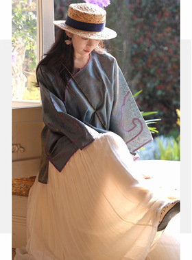 『让尘』浮光锦新中式桑蚕丝手工高定上衣国风时尚日常大气SR560