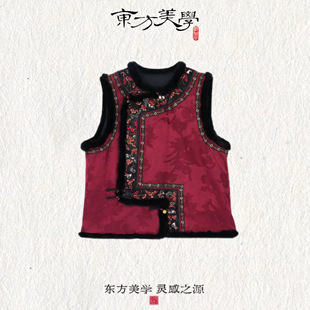 『长安常乐｜棉马甲』水貂毛琵琶襟夹棉新中式复古马甲SR389