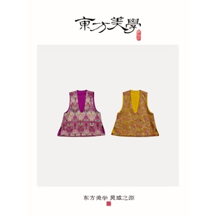 『盛唐』26年早春新款新中式国风提花V领高级感无袖马甲女SR482