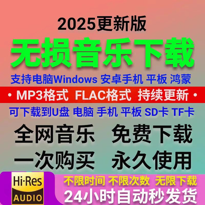 2025年车载无损音乐下载包高音质mp3mp4抖音免费歌曲dj/wav/flac