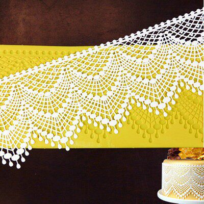 翻糖硅胶蕾丝模  中式中国风翻糖蕾丝垫婚礼蛋糕装饰