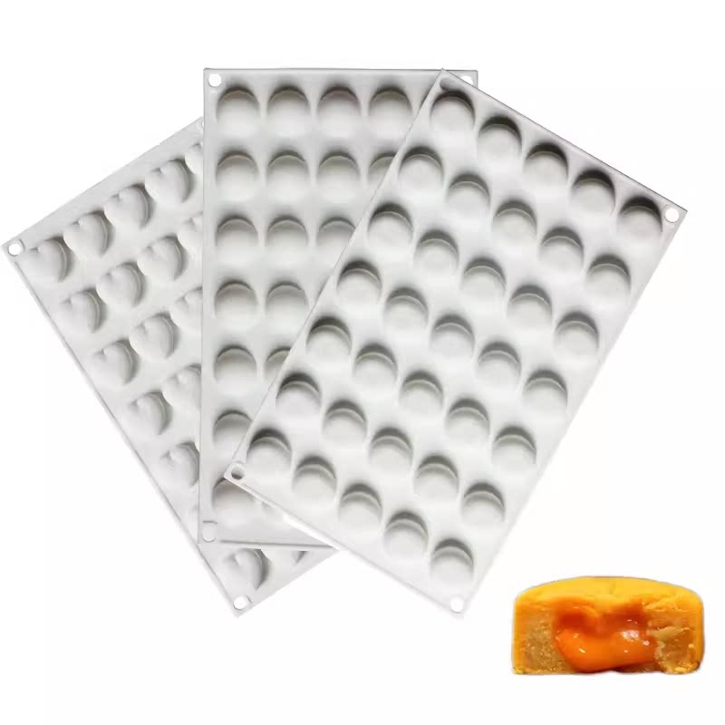 35连小半圆夹心法式流心月饼内陷鹅肝摆盘巧克力蛋糕慕斯硅胶模具