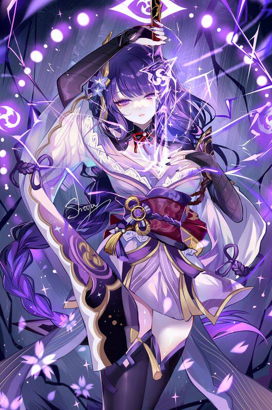 原神数字油画复杂电ipad填色画线稿电子版 二次元动漫素材