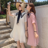 主推款现货！可拆卸娃娃领夏季新款纯色短款连衣裙2036P80K130，女装连衣裙，天丽