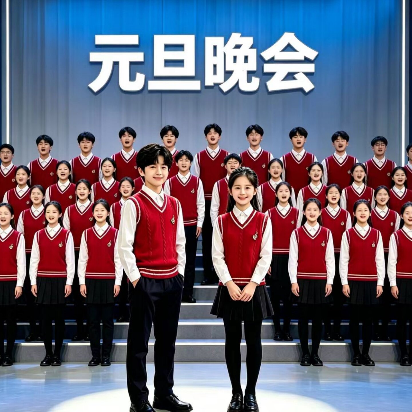 元旦儿童合唱演出服小学生爱国朗诵表演服班服园服学院风校服套装
