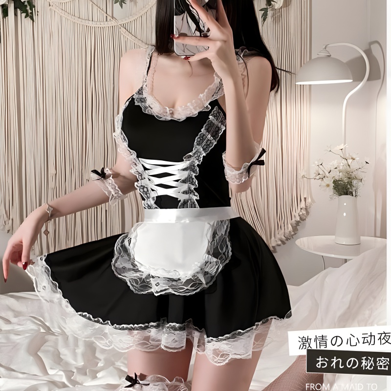 女仆cos服性感内衣清纯可爱纯欲套装黑丝cosplay女佣制服私密睡裙