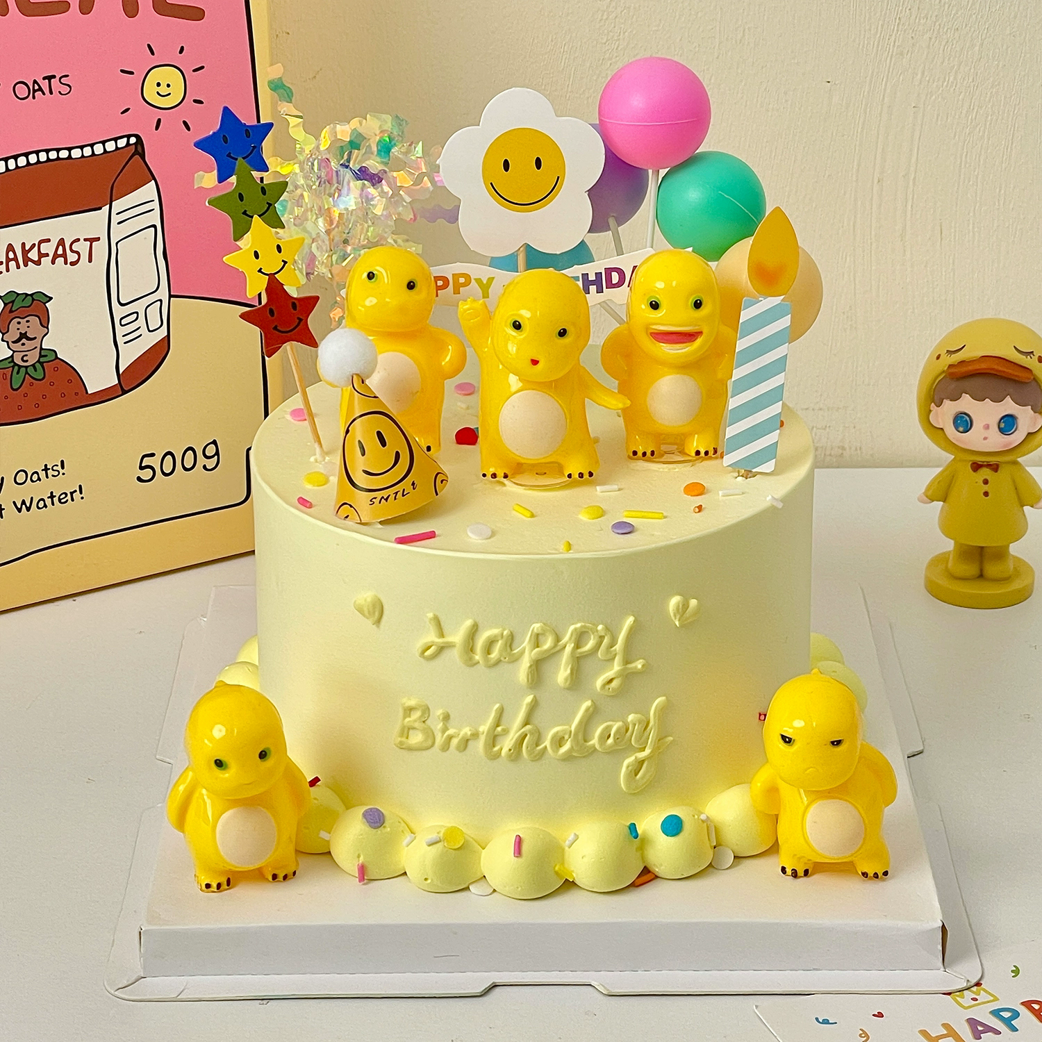 网红ins胖胖龙卡通可爱龙蛋糕装饰品摆件小恐龙儿童宝宝生日插件