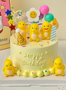 网红ins胖胖龙卡通可爱龙蛋糕装饰品摆件小恐龙儿童宝宝生日插件