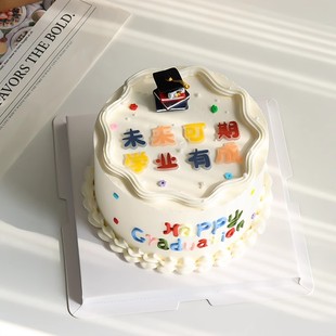 毕业季蛋糕装饰树脂书本博士帽摆件学生未来可期生日祝福语插