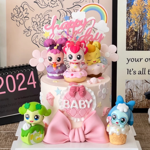 网红奇妙萌可蛋糕装饰可爱卡通小精灵摆件女孩生日装扮烘焙插件