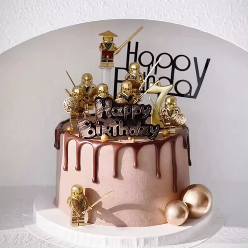 幻影忍者积木机器人玩具男孩儿童蛋糕装饰摆件人物公仔烘焙插件