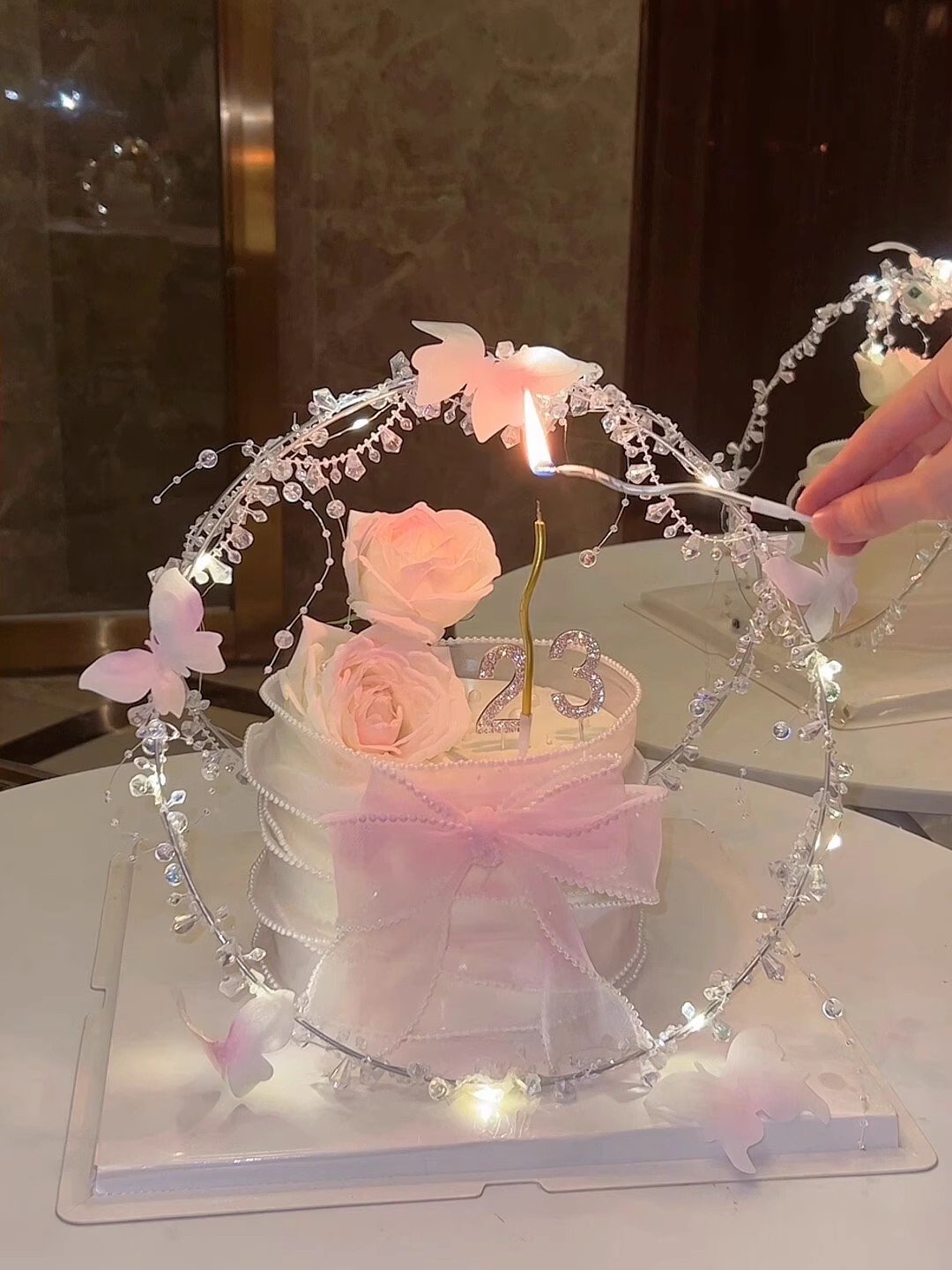 网红女神蛋糕装饰摆件数字钻石钻条珍珠鱼尾纱丝带围边生日插件