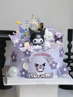 饰摆件卡通三丽鸥美乐蒂可爱女生周岁甜品台插件 库洛米女孩蛋糕装