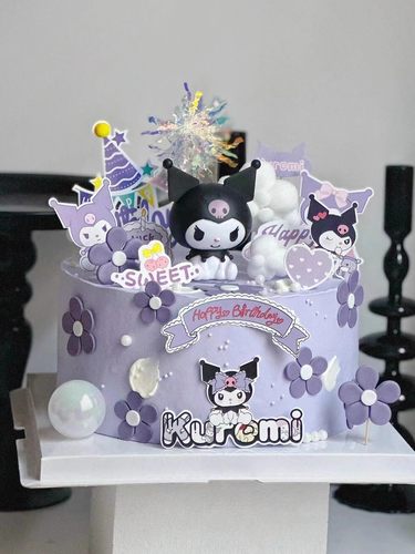 库洛米女孩蛋糕装饰摆件卡通三丽鸥美乐蒂可爱女生周岁甜品台插件