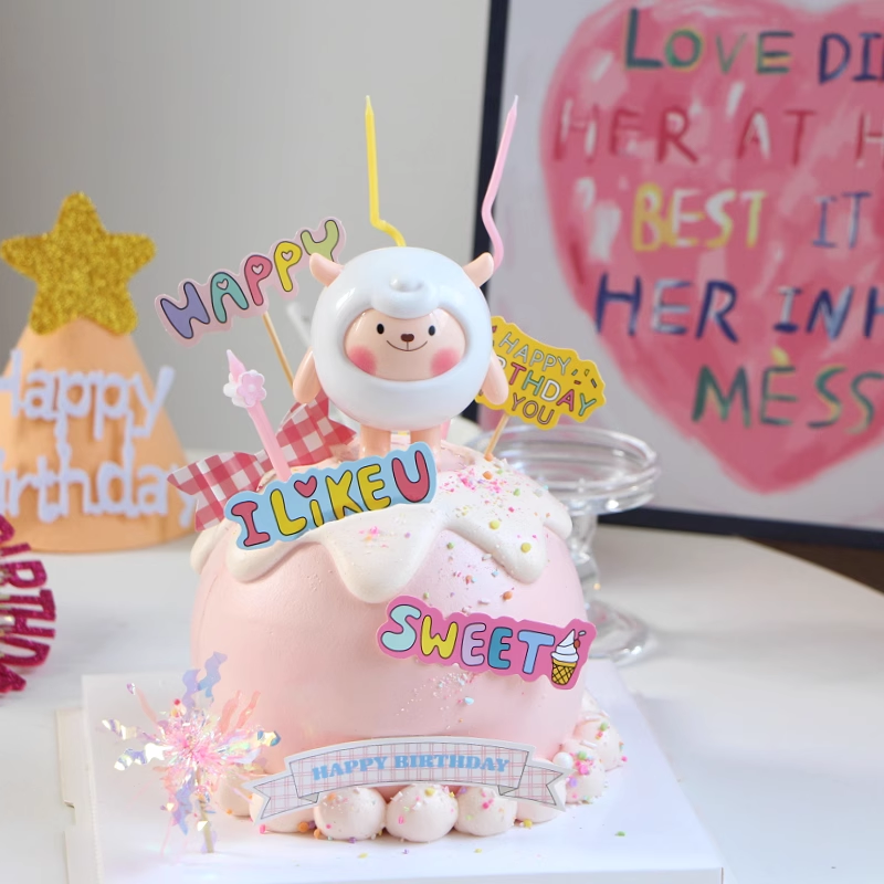 dongdong羊蛋糕装饰卡通