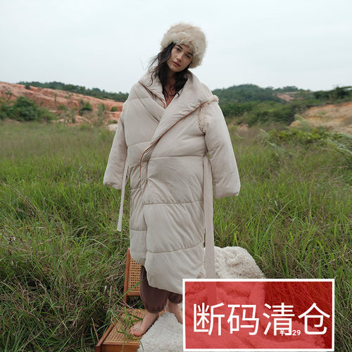 特厚手塞羽绒棉睡袍系带轻巧保暖