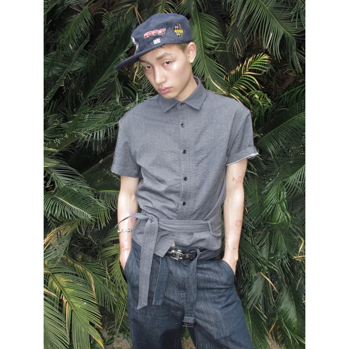 黑衬衫男士短袖商务休闲正装职业大码韩版修身西装工作服灰色衬衣