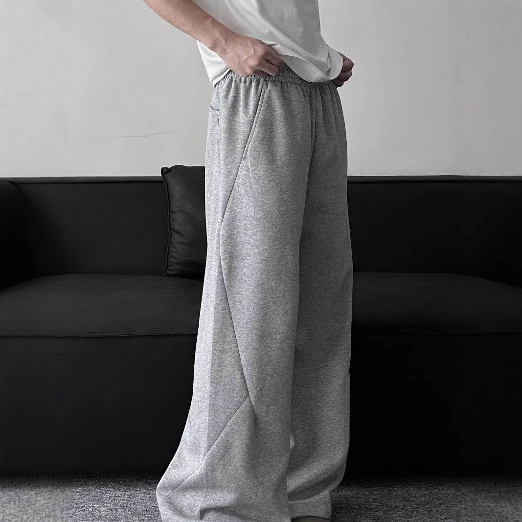 新款2024秋季美式复古立体裁剪廓形弯刀微喇阔腿运动休闲通勤卫裤