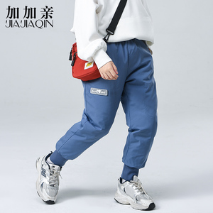 加加亲儿童羽绒裤男童女童加厚宝宝外穿婴儿小童工装裤中大童冬季