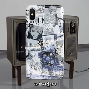 忧郁黑鸽子NANA拼接真一土酷复古iPhone安卓软壳通用可爱系列全包辣妹同款手机壳拍三付二