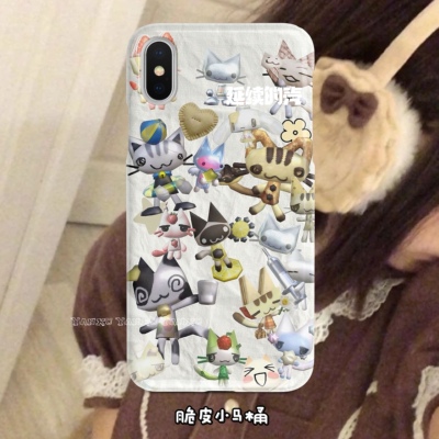 脆皮马桶夏日多罗可爱猫咪星星古早昭和千禧灰色小众高颜值手机壳