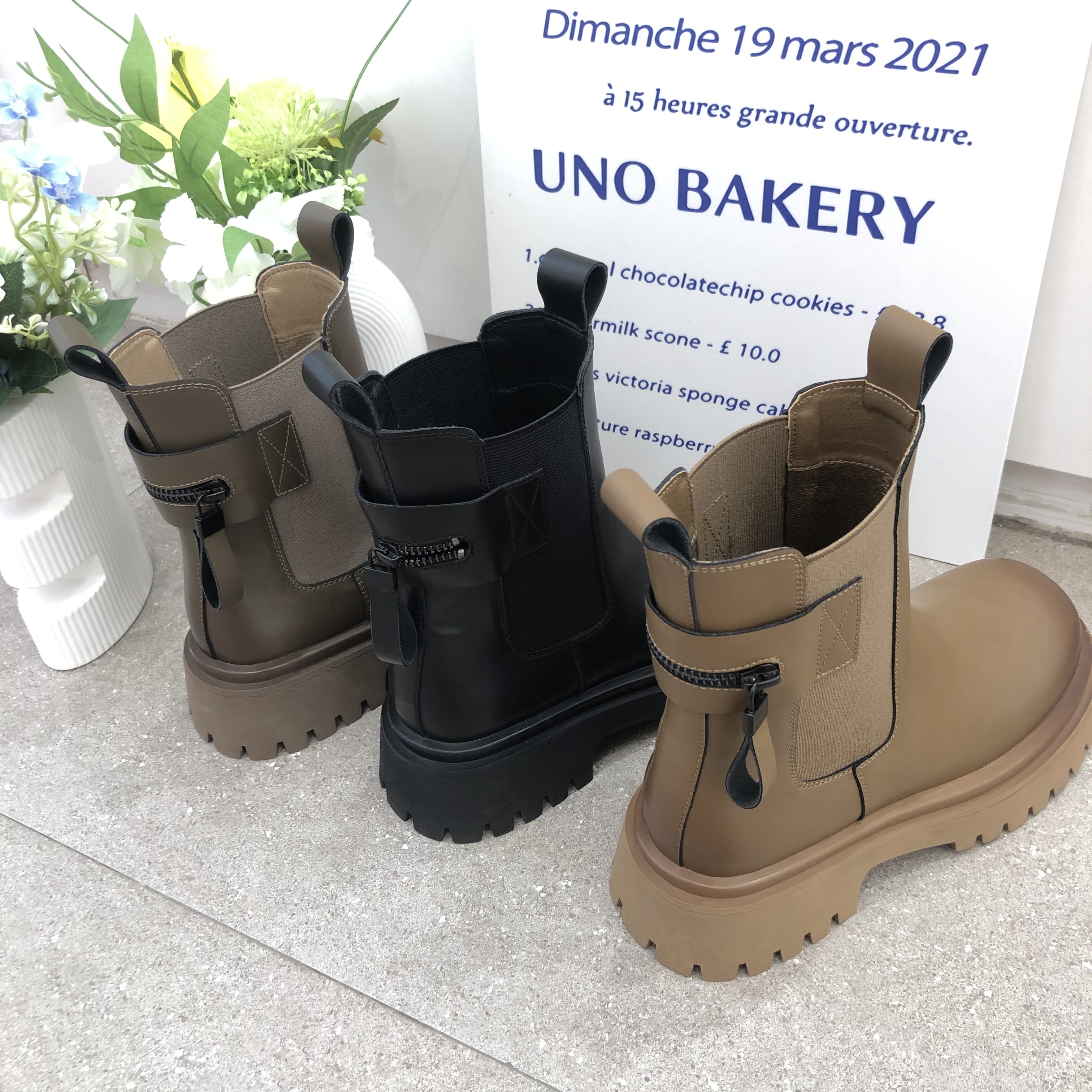 正品欧洲站马丁靴街拍厚底米诗思女短靴套筒烟管靴切尔西靴特价