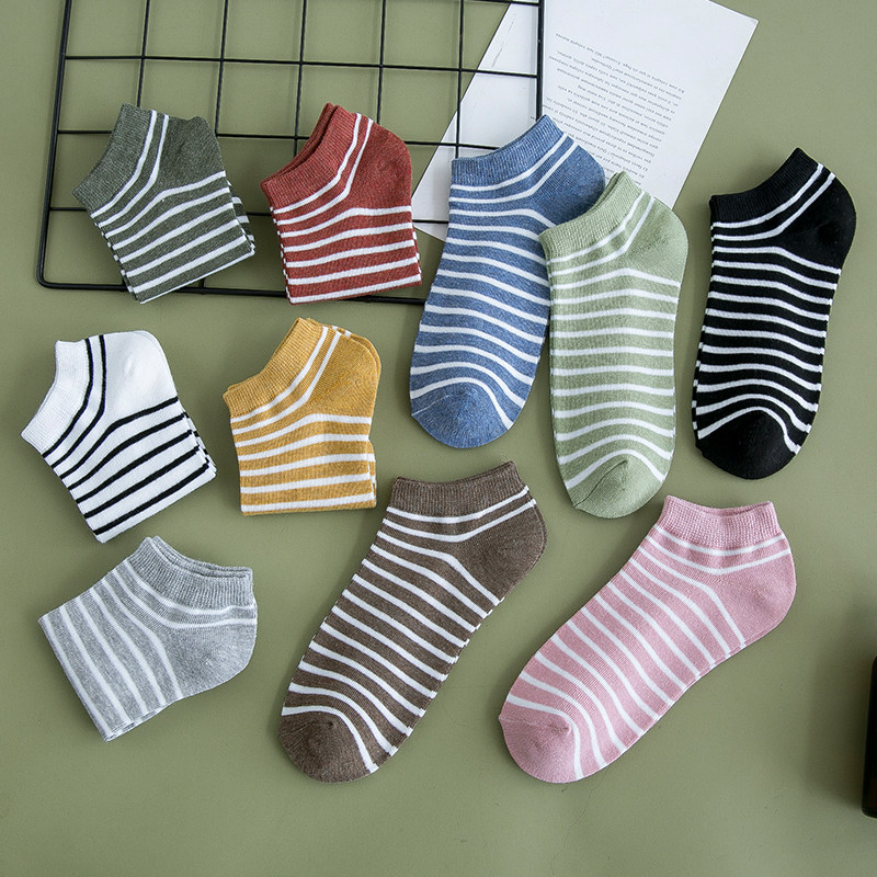 袜子女短袜棉袜薄款春秋季浅口条纹学院风日系韩版船袜夏季ins潮,女士内衣/男士内衣/家居服,船袜,淘宝优惠券,粉丝福利购,淘宝优惠卷
