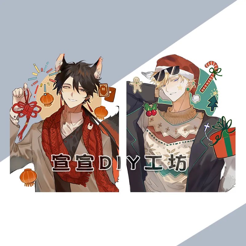 ch国拟钥匙扣吧唧CountryHumans美瓷周边原创镭射星星扣挂件