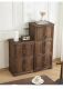 储物柜 美式 地中海实木床头柜复古餐边柜带门抽屉式 地中海收纳柜