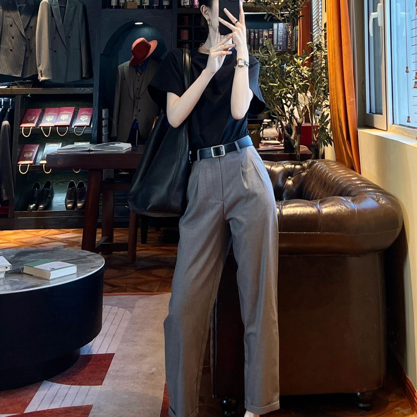 干练气质女装网红减龄炸街高级感小香风微胖显瘦上衣裤子套装夏季