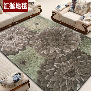 客厅卧室别墅炕毯满铺 进口新西兰羊毛地毯新中式 手工定制定做加厚