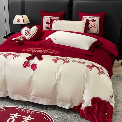 婚庆四件套大红色新结婚房