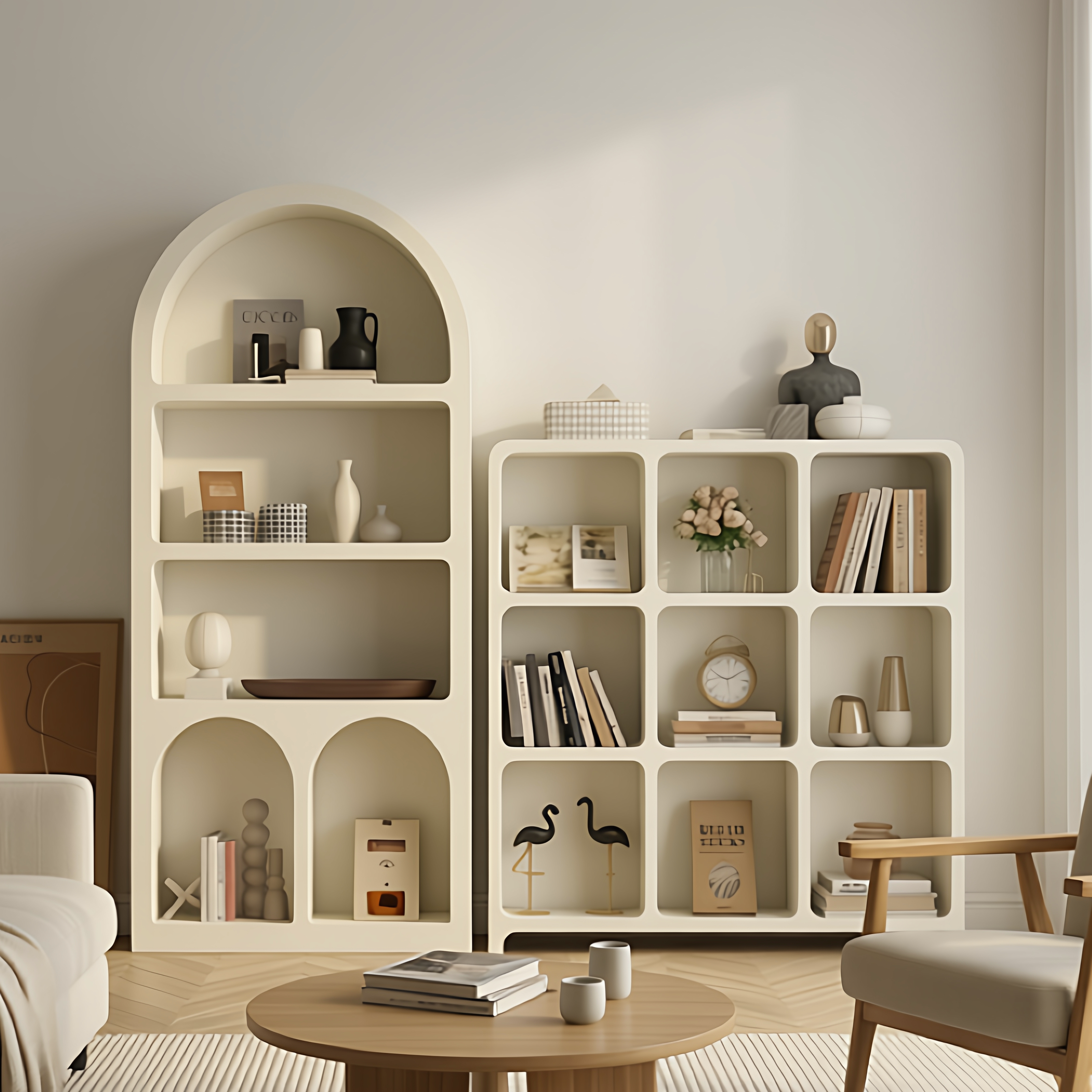 洞穴柜格子书柜幼儿园收纳柜子奶油客厅边柜置物柜自由组合展示柜